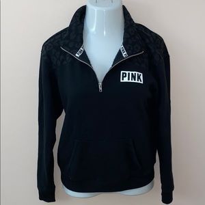 Leopard print half zip